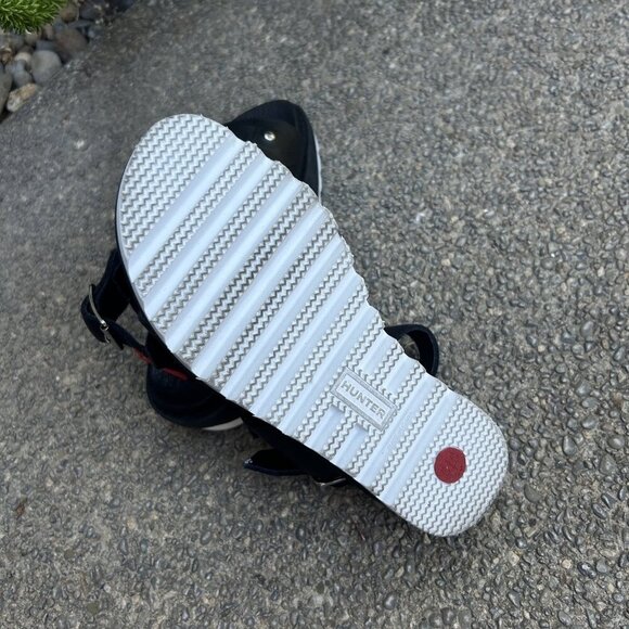 Hunter Black Double Buckle Platform Sandals Size 39 US 8 - Picture 7 of 10